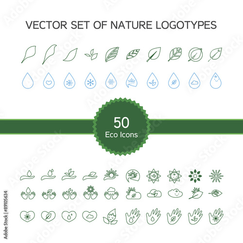 Vector set of 50 ecology icons