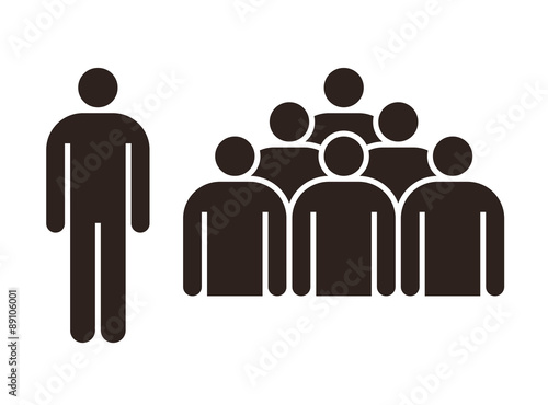Human figure and group of people