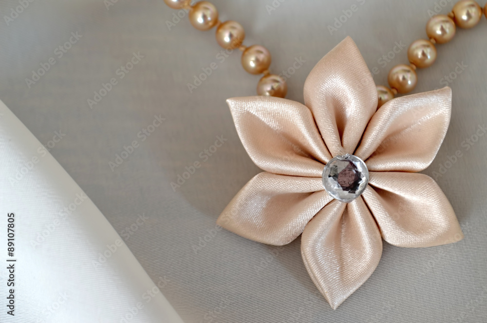 Wedding accessories: Handmade silk fabric flower as a pendant Wedding accessories: Handmade silk fabric flower as a pendant