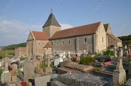 France, the picturesque church of  Varengeville sur Mer photo