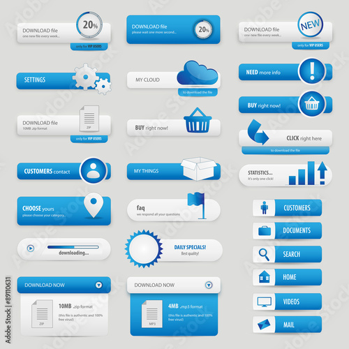 Blue buttons pack