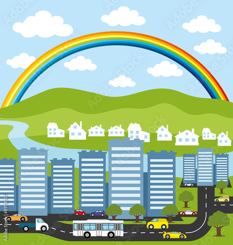 Vector illustration. City.