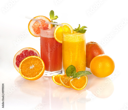 Fresh orange and grapefruit juice