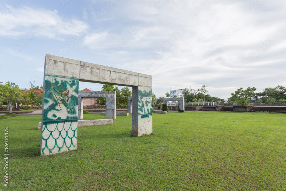 Arch at park in Phuket Town, Thailand
