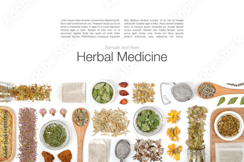 Fotografie herbal tea on white background