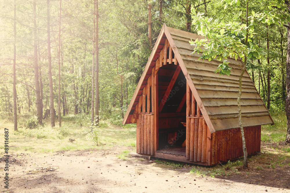 A wooden Arbor in forest A wooden Arbor in forest