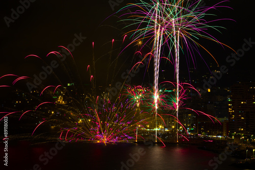 Fireworks over the Calpe Costa Blanca Spain photo