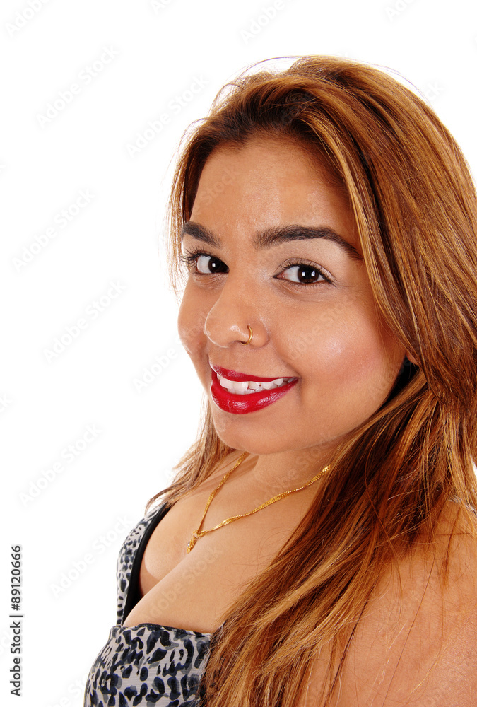 Closeup portrait of East Indian woman. Closeup portrait of East Indian woman.