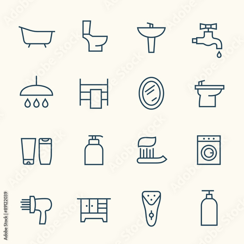 Bathroom icon set