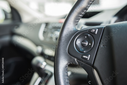 control button on the car steering wheel