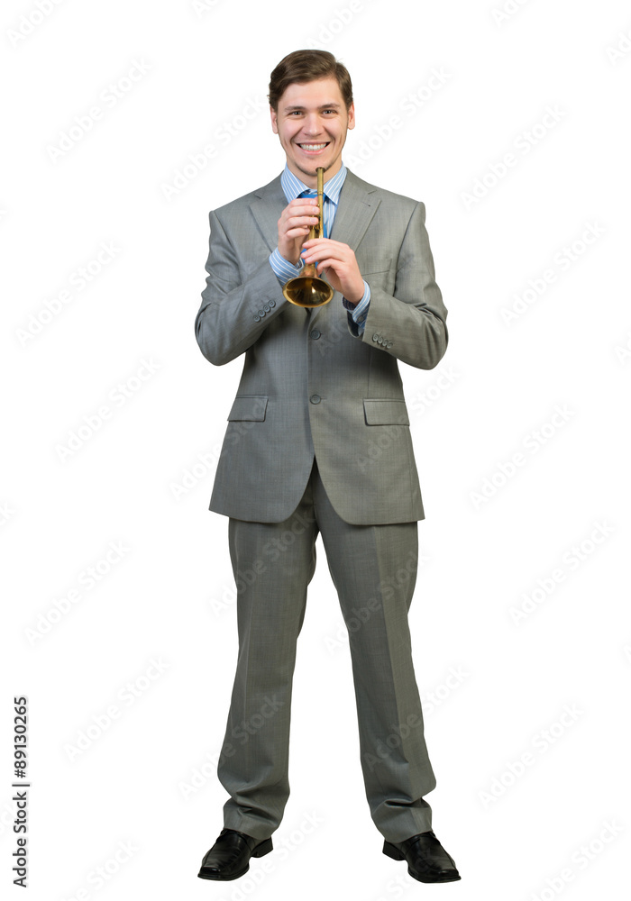 Fototapeta premium Businessman play fife