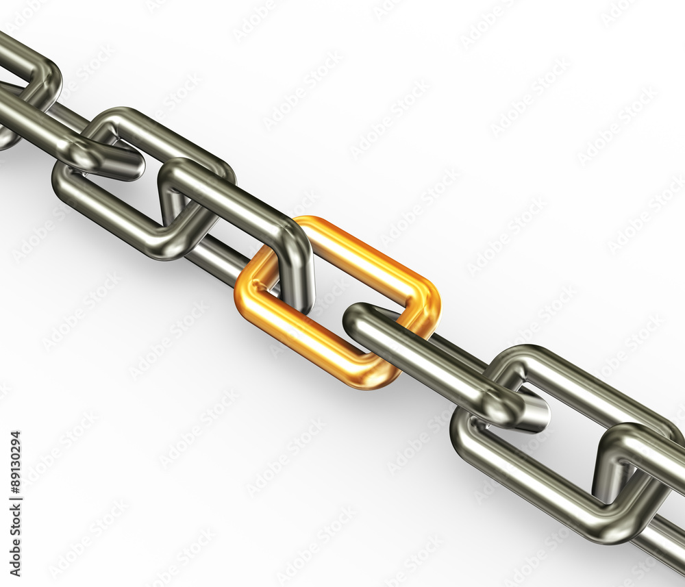 Obraz premium Chain with golden link