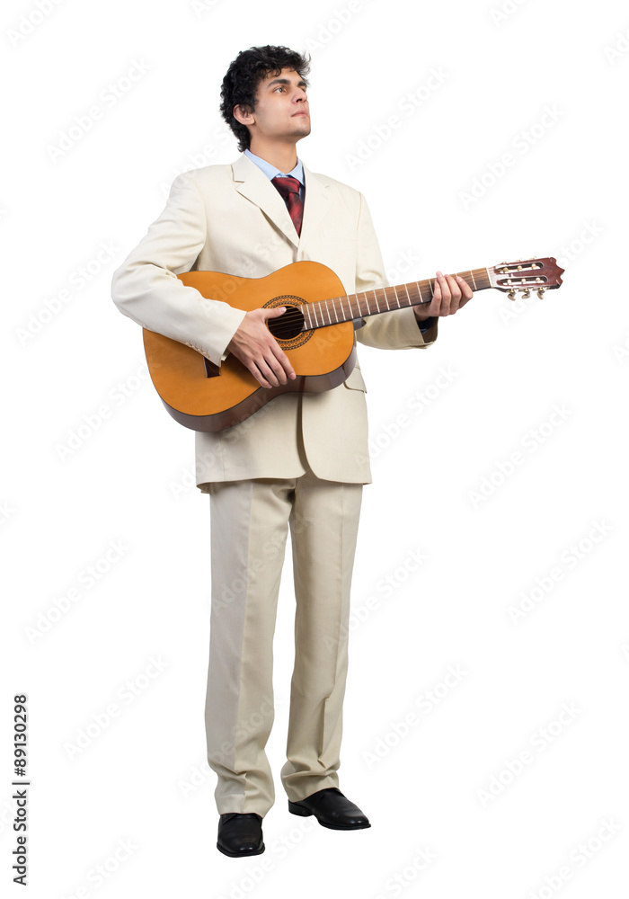 Obraz premium Businessman playing guitar