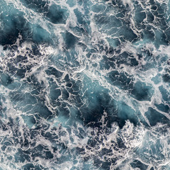 Wandcirkels Zee patronen Zeewater met schuim naadloze textuur  © smuki