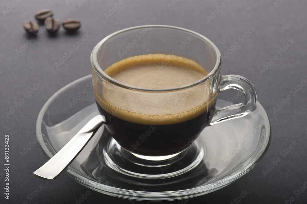Cup of coffee on the black background Cup of coffee on the black background