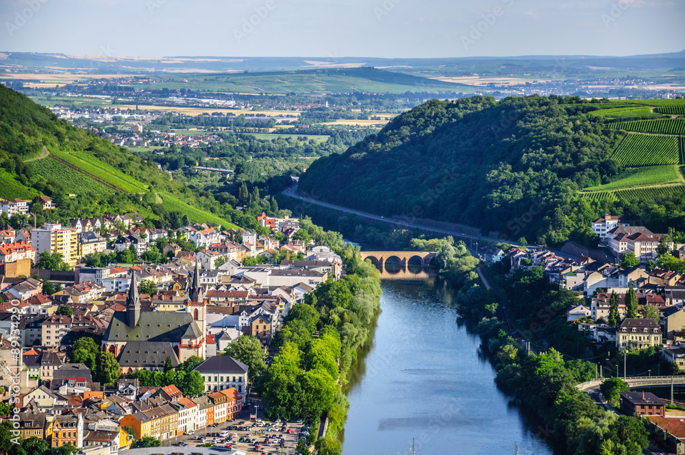 Bingen am Rhein and Rhine river, Rheinland-Pfalz, Germany