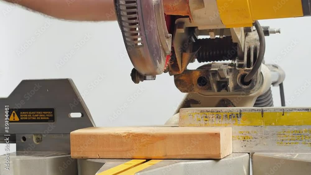 Chop Saw Cutting Wood Chop Saw Cutting Wood