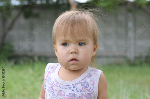 Little girl portrait frightened