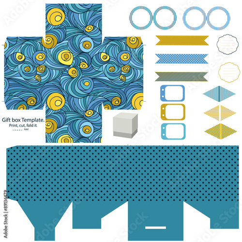 Gift box template  party set