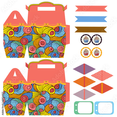 Gift box template  party set
