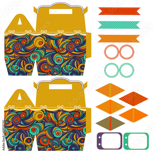 Gift box template  party set