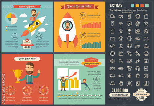 Technology flat design Infographic Template