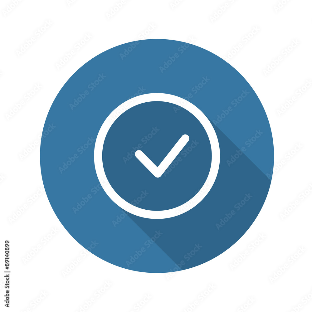 Accept Icon. Confirm Button. Flat Design. Long Shadow. Accept Icon. Confirm Button. Flat Design. Long Shadow.