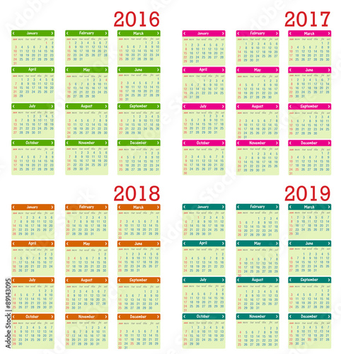 Calendar 2016 happy new year vector illustration