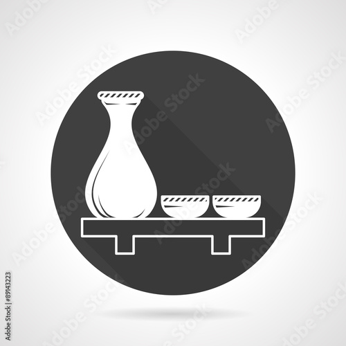 Obraz na płótnie Sake set round vector icon w salonie
