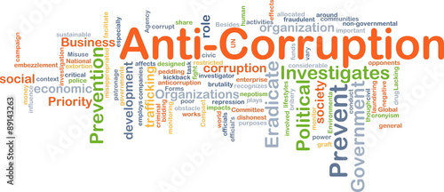 Anti-corruption background concept photo