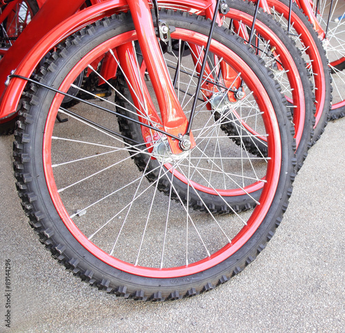 Red Bicycle Wheels