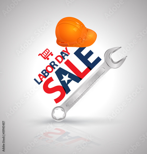 Labor day SALE poster. Vector illustration. Can use for promotion LAYBOR DAY SALE. photo