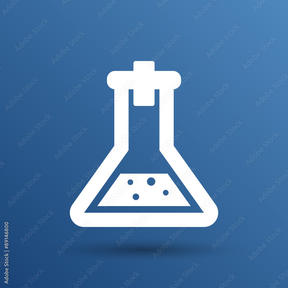 Chemical flask icon laboratory glass beaker lab vector
