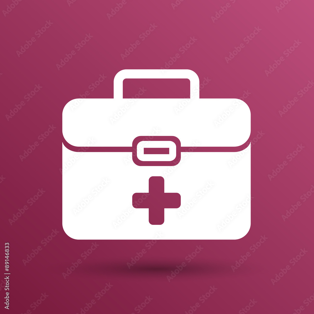 First aid vector icon kit medical box cross symbol First aid vector icon kit medical box cross symbol
