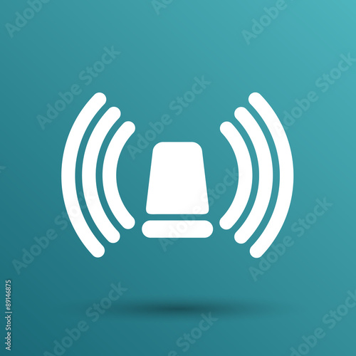 icon beacon siren isolated caution police white medical