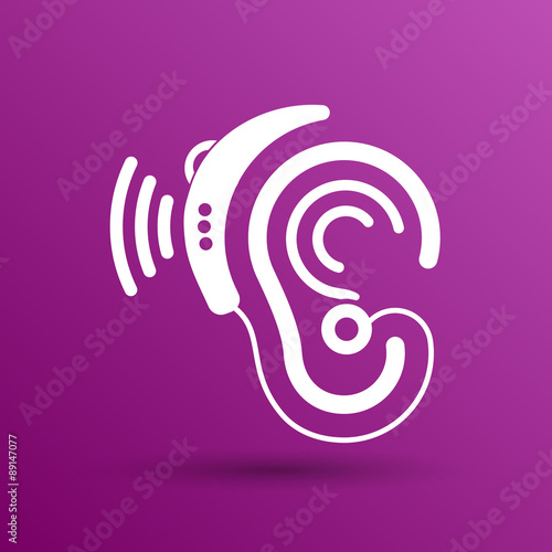 Ear vector icon hearing aid ear listen sound graphics