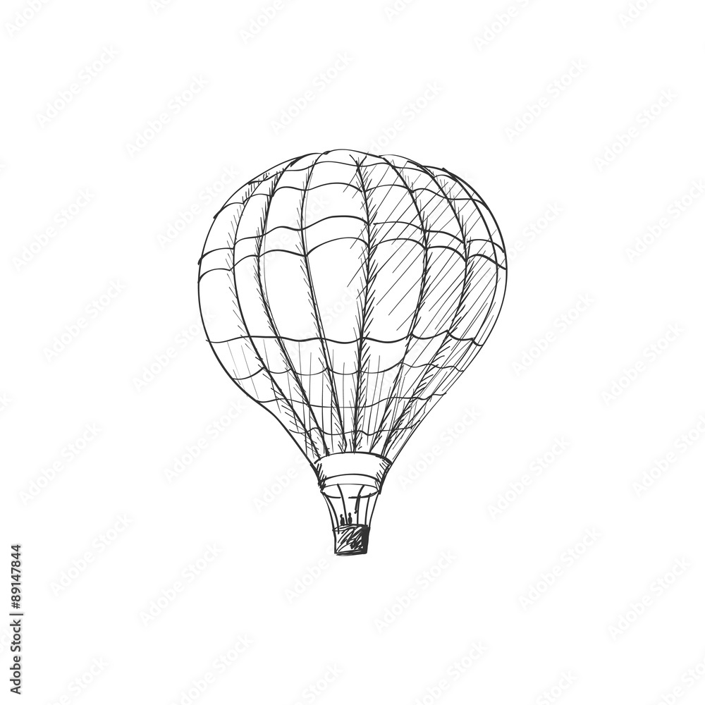 Naklejka premium Doodle air balloon
