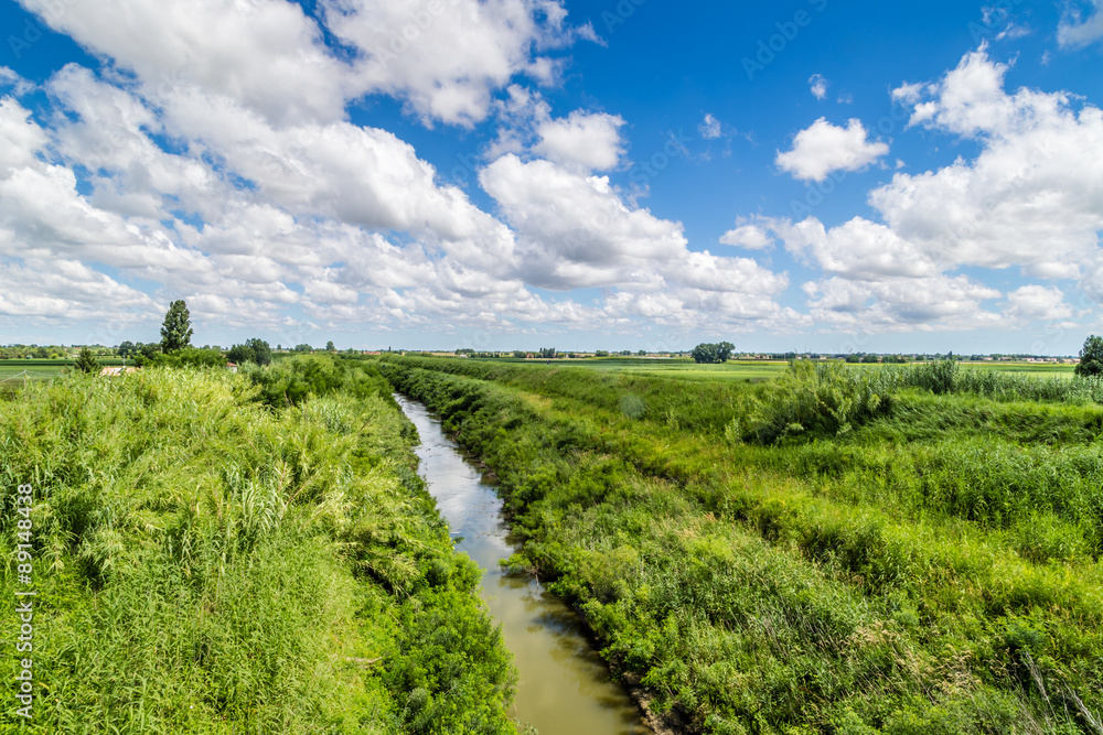 river in the countryside in the north of Italy