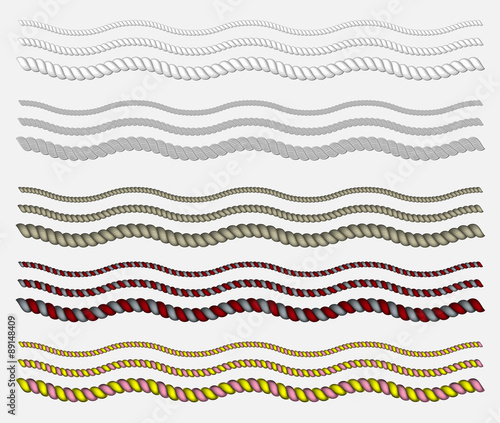 The set consists of ropes of various sections of curved wave