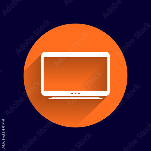 tv icon vector flatscreen hd lcd 