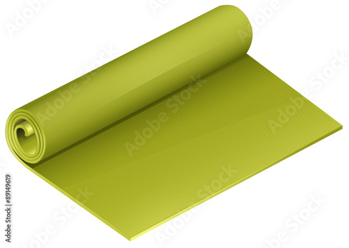 Green yoga mattress roll