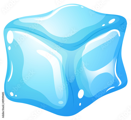 Ice cube on white