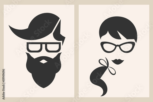 abstract couple hipster style