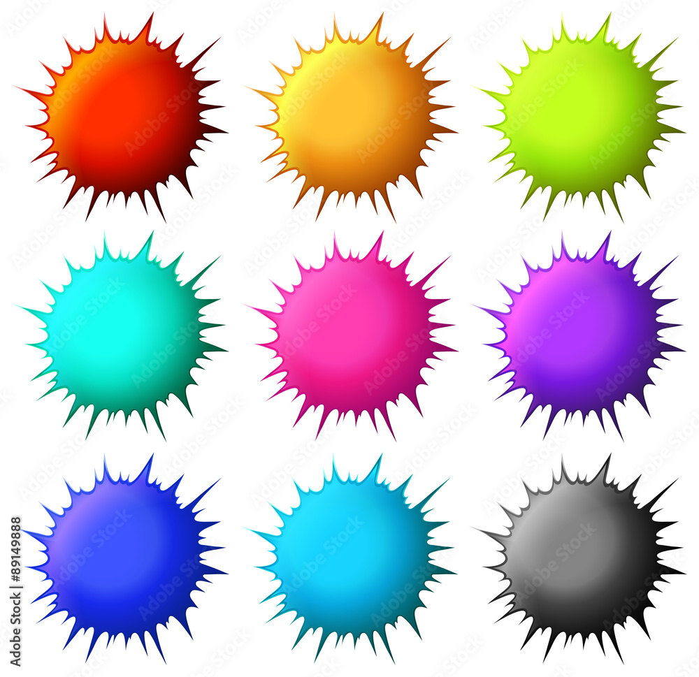 Splash shape in many colors Splash shape in many colors