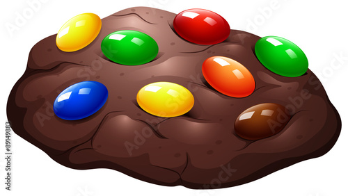 Chocolate chip cookie with candy