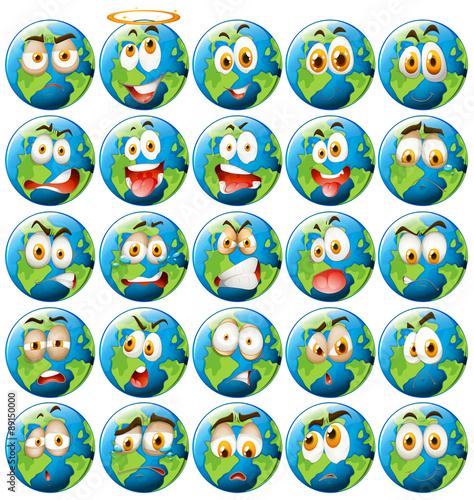 Earth with facial expression