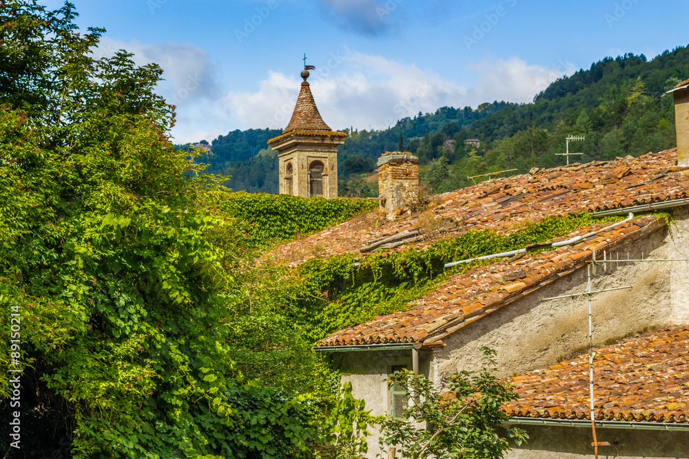 Fototapeta premium roofs of hill village in Italy