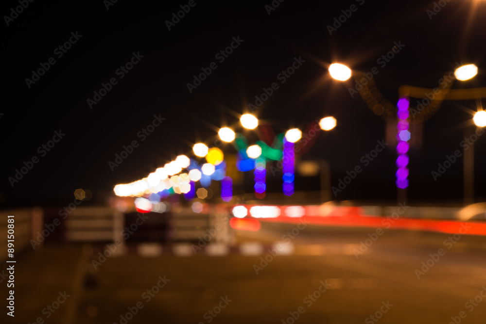 The road of blurry lights.