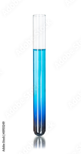 test tube with blue liquid