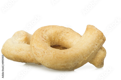 Wallpaper Mural Taralli on the  white,Traditional Italian snack from Puglia Torontodigital.ca